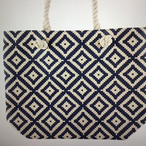 summer and rose navy diamond tote